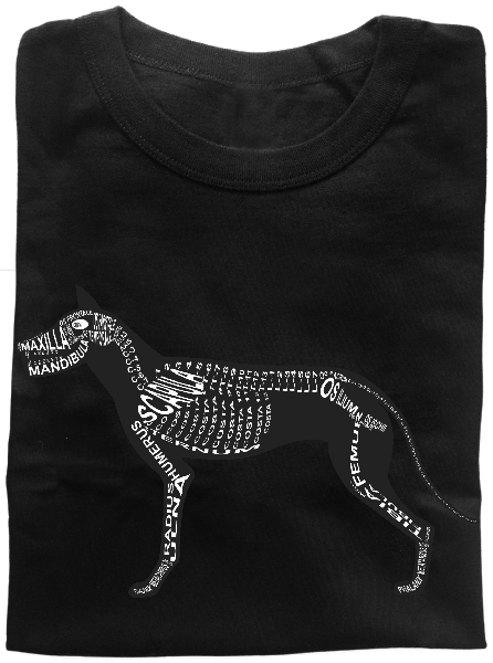 Anatomic Shirt with Dog Skeleton - Word Anatomy