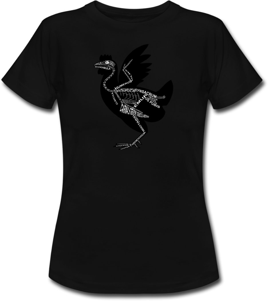 Shirt with chicken skeleton and medical term of the bones for vets and medical or veterinarian students - Word Anatomy