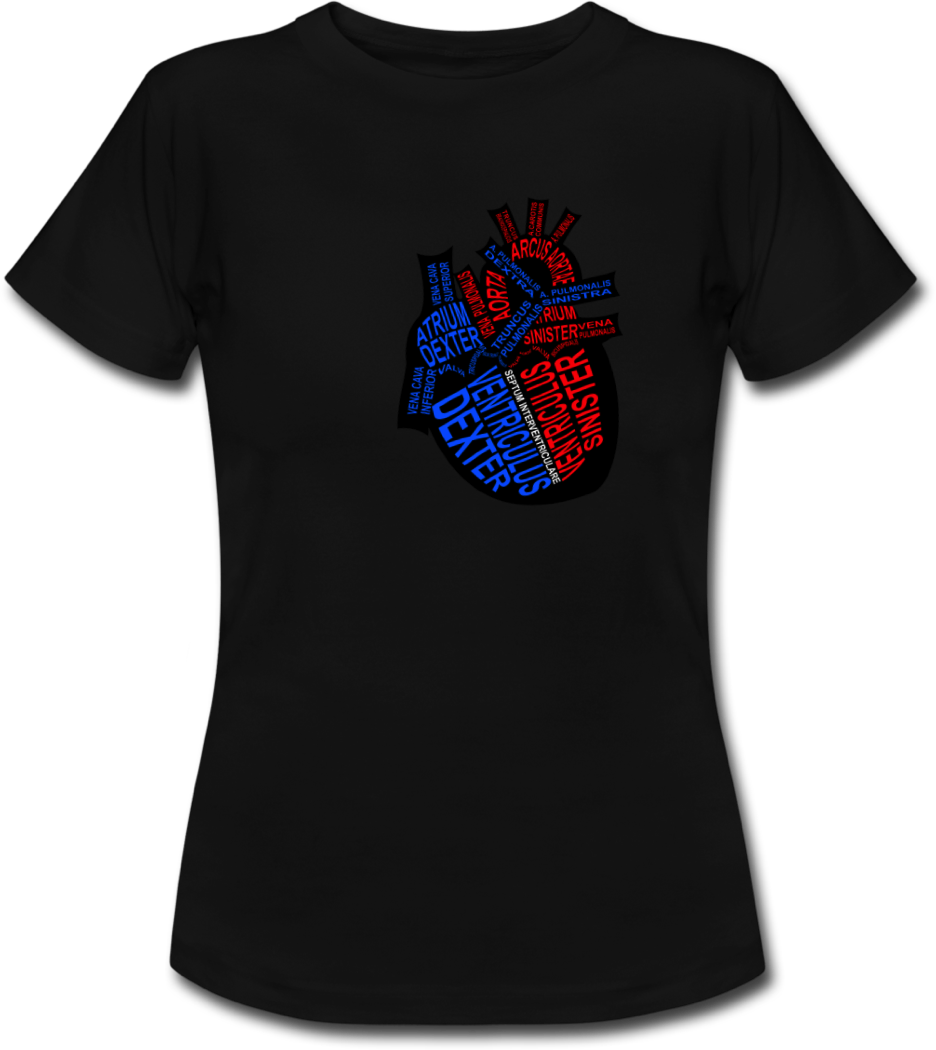 Shirt with human heart for doctors and medical students - Word Anatomy