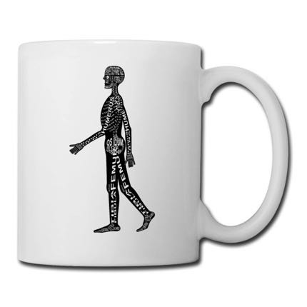 Mug with Human Skeleton: Present für doctors - Word Anatomy